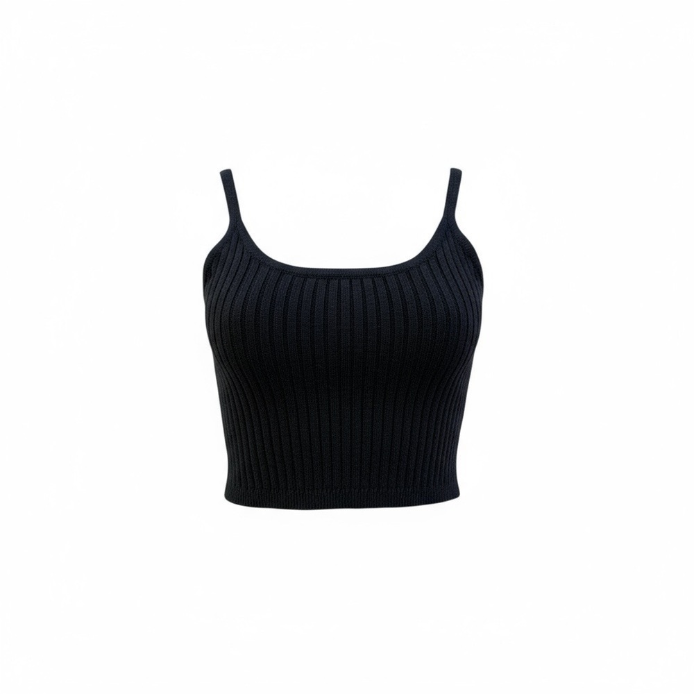 Aritzia Wilfred Black Ribbed Women's Knit Tank Top Women’s 2XS
